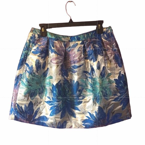 NWTNEW WITH TAGS KIIND METALLIC‎ FLORAL SKIRT BUBBLE SKATER SZ 14 - Picture 5 of 12